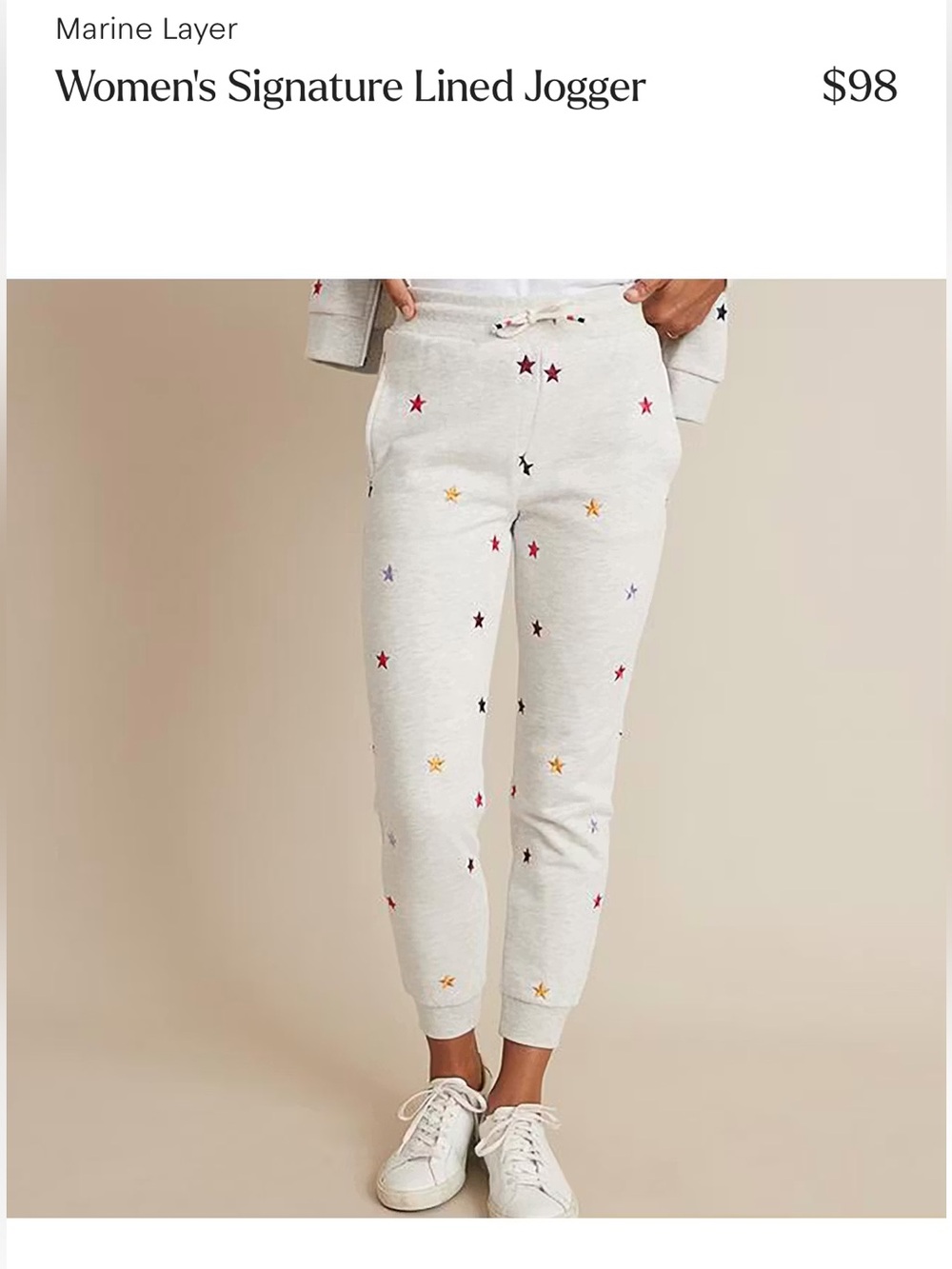Marine Layer Heather Gray Star-Print Joggers Size XS